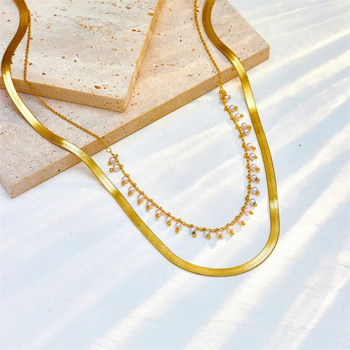 Marizanne | Luxe Käärme Choker & Helmi Korusetti 18K Kulta