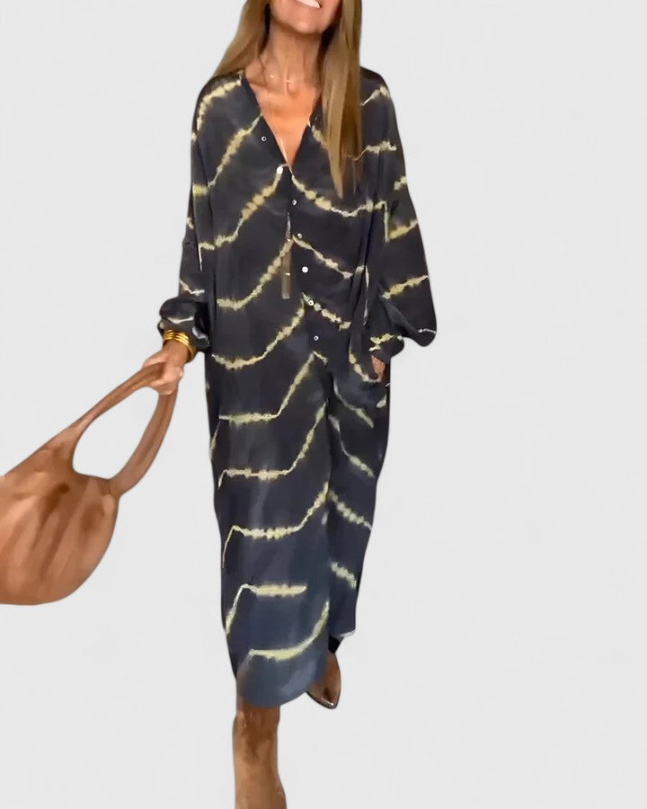 Ameliie™ | Elegantti Boho Raidallinen Maxi Mekko