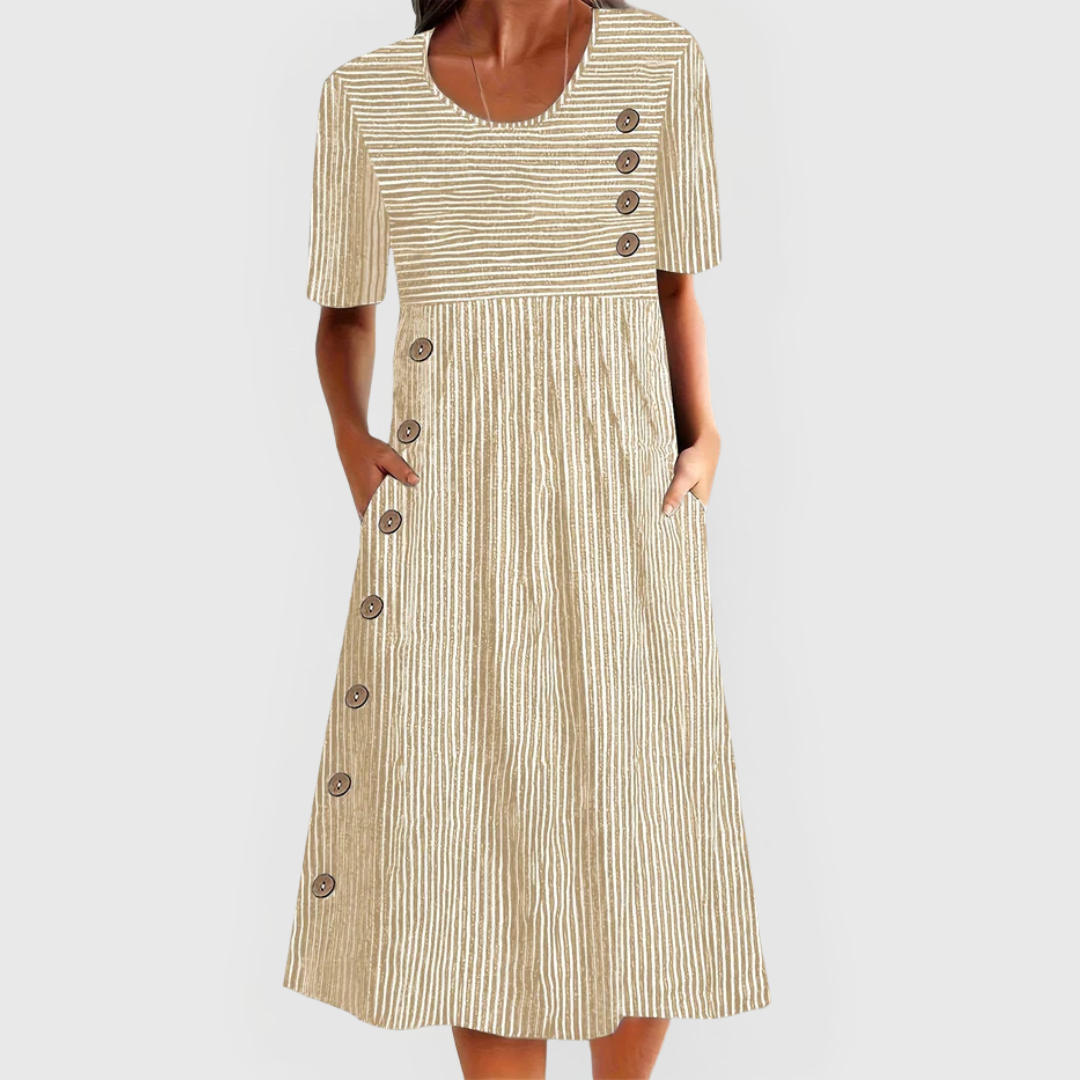 Wanda™ Raidallinen Midi Mekko