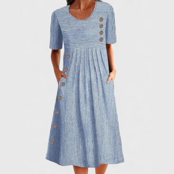 Wanda™ Raidallinen Midi Mekko
