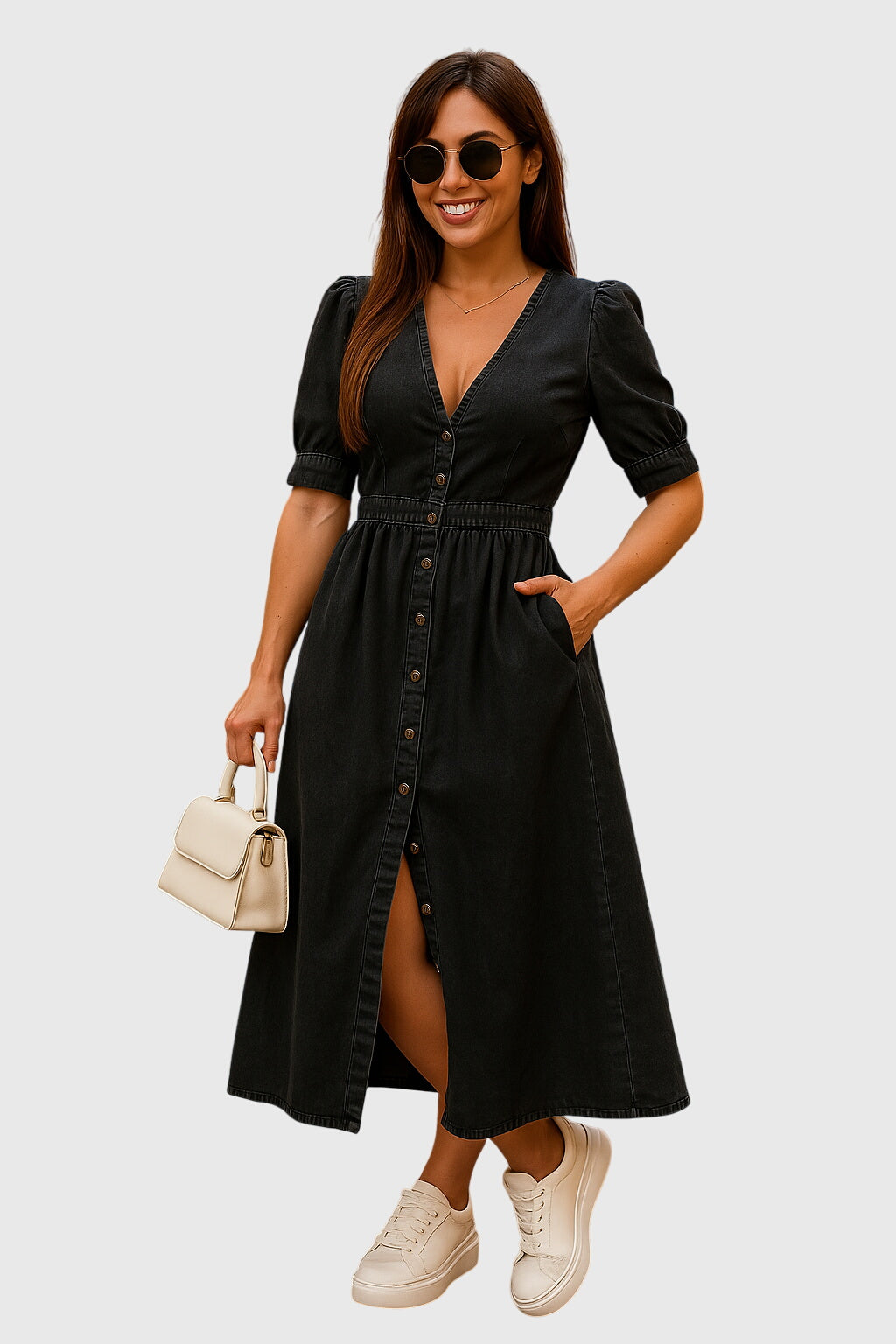 Jacquelinne™ | Elegantti Denim Mekko