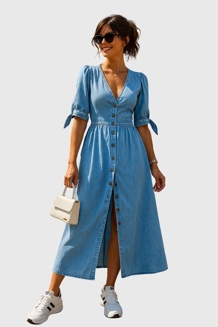 Jacquelinne™ | Elegantti Denim Mekko